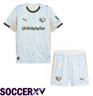 Palerme FC Kids Third Soccer Jersey White Blue 2025/2026