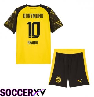 Dortmund BVB (Brandt 10) Kids Home Soccer Jersey Yellow 2025/2026