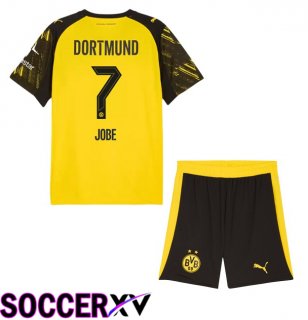 Dortmund BVB (Jobe 7) Kids Home Soccer Jersey Yellow 2025/2026