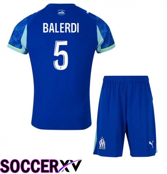 Marseille OM (BALERDI 5) Kids Third Soccer Jersey Blue 2025/2026