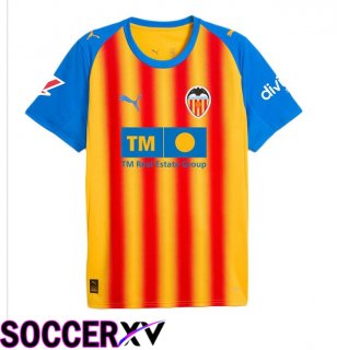 Valencia CF Third Soccer Jersey Yellow Red 2025/2026