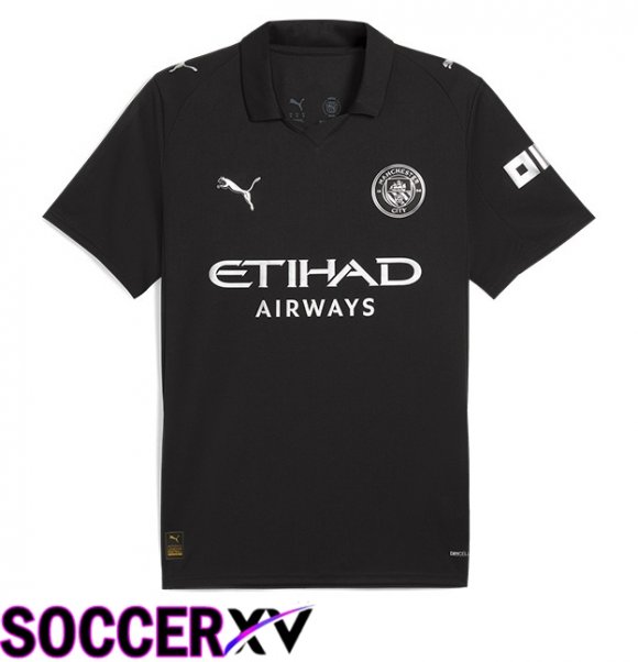 Manchester City Away Soccer Jersey Black 2025/2026