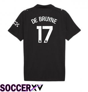 Manchester City (Kevin De Bruyne 17) Away Soccer Jersey Black 2025/2026
