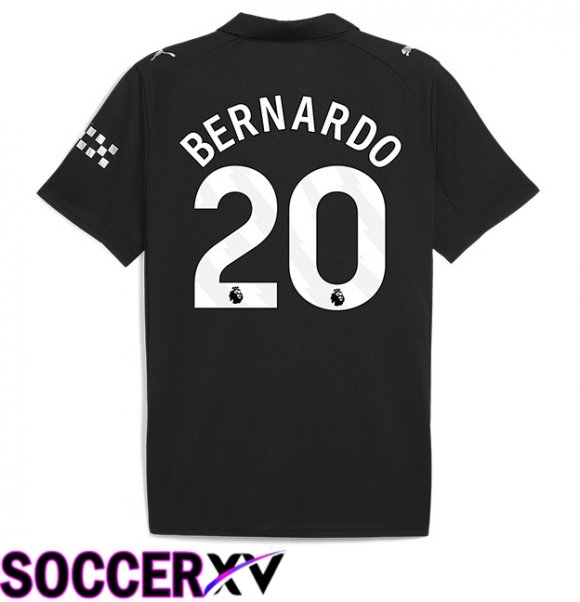 Manchester City (Bernardo Silva 20) Away Soccer Jersey Black 2025/2026