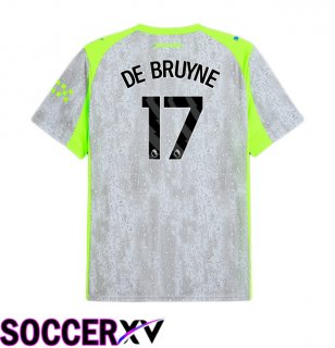 Manchester City (Kevin De Bruyne 17) Third Soccer Jersey Grey Green 2025/2026