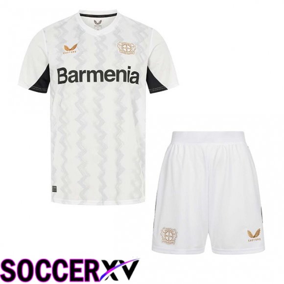 Bayer 04 Leverkusen Kids Away Soccer Jersey White 2024/2025