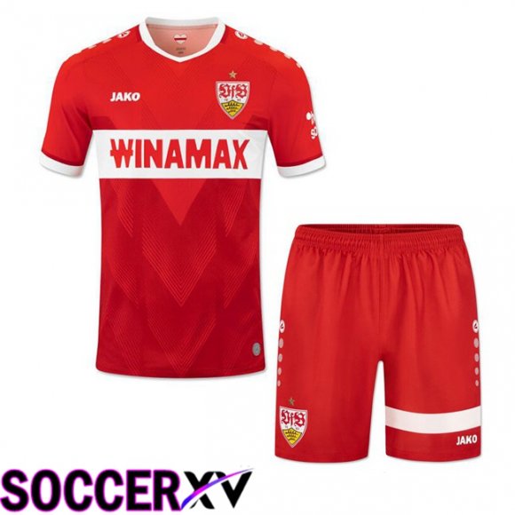 VfB Stuttgart Kids Away Soccer Jersey Red 2024/2025