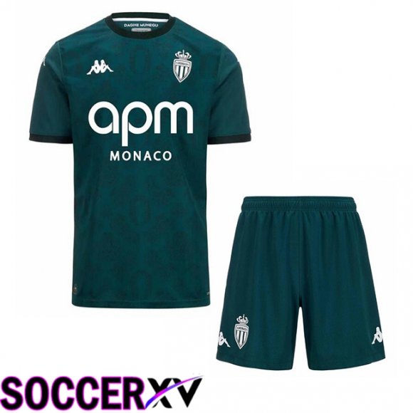 AS Monaco Kids Away Soccer Jersey Green 2024/2025