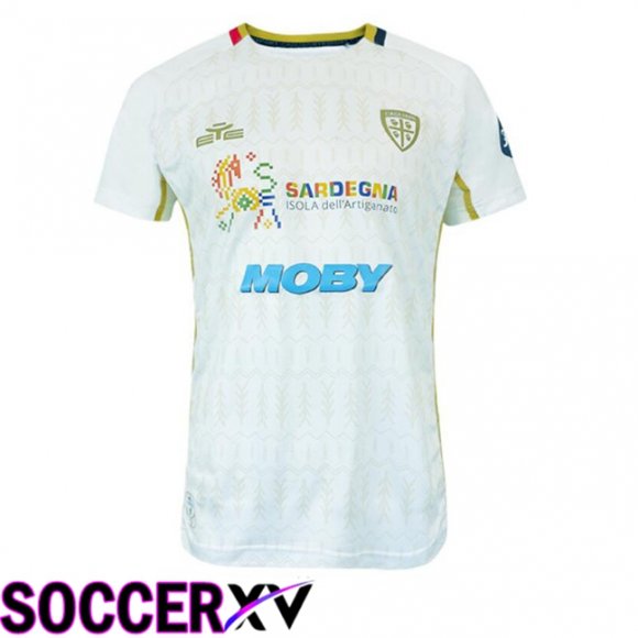 Cagliari Calcio Away Soccer Jersey White 2024/2025