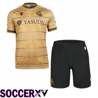 Real Sociedad Kids Away Soccer Jersey Yellow 2024/2025