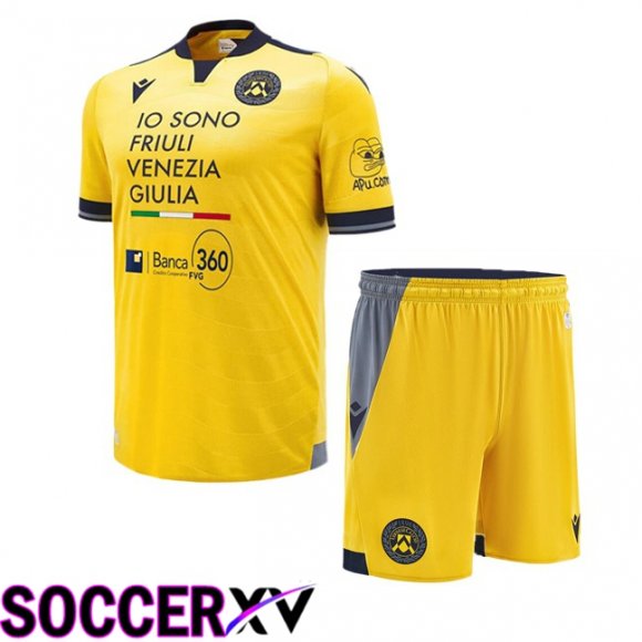 Udinese Calcio Kids Away Soccer Jersey Yellow 2024/2025