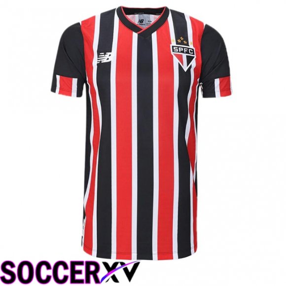 Sao Paulo FC Away Soccer Jersey Black Red 2024/2025