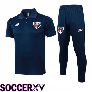 Sao Paulo FC Soccer Polo + Training Pants Blue Royal 2024/2025