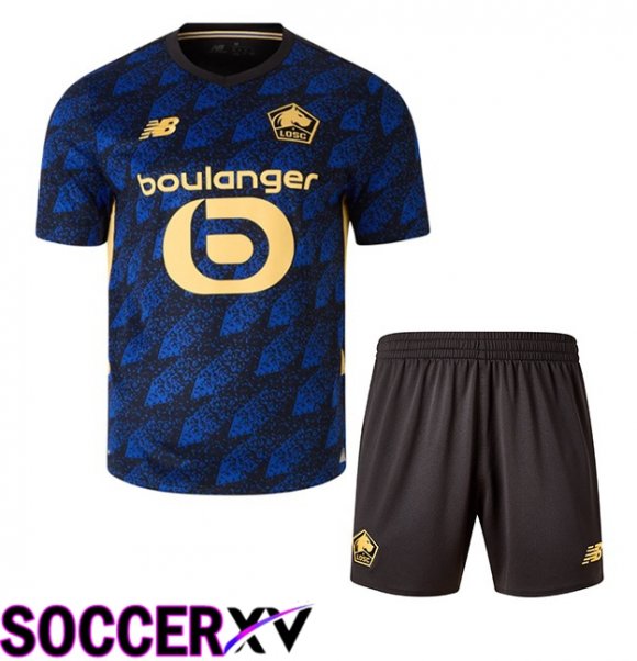 Lille OSC Kids Third Soccer Jersey Blue Black 2025/2026