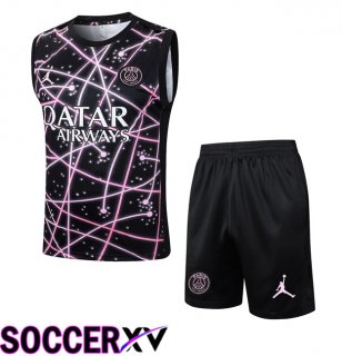 Jordan Paris PSG Soccer Vest + Shorts Black 2025/2026