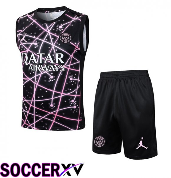 Jordan Paris PSG Soccer Vest + Shorts Black 2025/2026