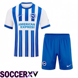 FC Brighton Kids Home Soccer Jersey Blue White 2024/2025