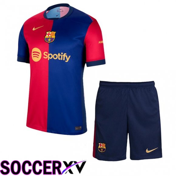 FC Barcelona Kids Spotify Home Soccer Jersey Blue Red 2024/2025