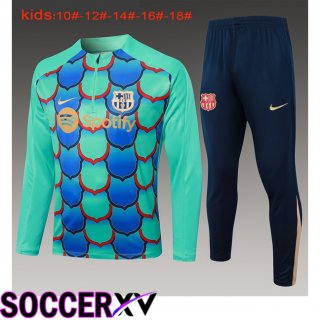 FC Barcelona Kids kit Training Tracksuit Green 2024/2025