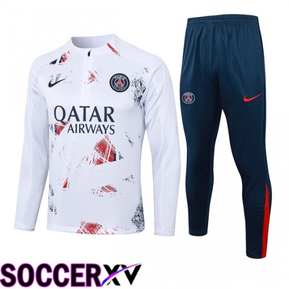 Paris PSG kit Training Tracksuit White 2024/2025