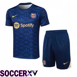 FC Barcelona kit Training T Shirt + Shorts Blue Royal 2024/2025