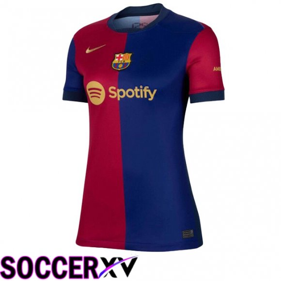 FC Barcelona Women Home Soccer Jersey Spotify Blue Red 2024/2025