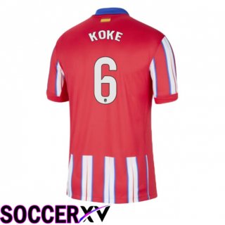 Atletico Madrid (KOKE 6) Home Soccer Jersey Red 2024/2025