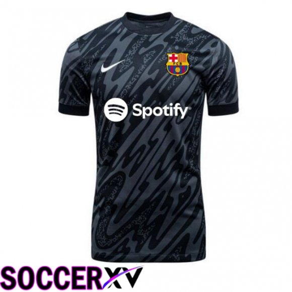 FC Barcelona Goalkeeper Soccer Jersey Spotify Black 2024/2025