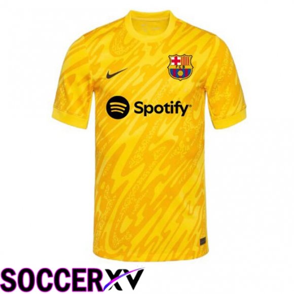 FC Barcelona Goalkeeper Soccer Jersey Spotify Yellow 2024/2025