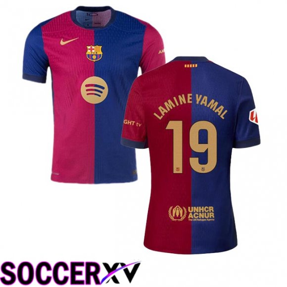 FC Barcelona (LAMINE YAMAL 19) Home Soccer Jersey Blue Red 2024/2025