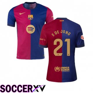 FC Barcelona (F. DE JONG 21) Home Soccer Jersey Blue Red 2024/2025