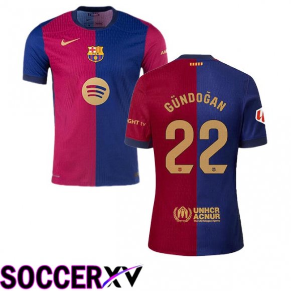 FC Barcelona (GÜNDOĞAN 22) Home Soccer Jersey Blue Red 2024/2025