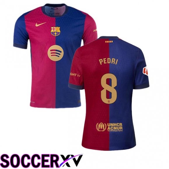 FC Barcelona (PEDRI 8) Home Soccer Jersey Blue Red 2024/2025