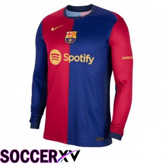 FC Barcelona Home Soccer Jersey Long sleeve Blue Red 2024/2025