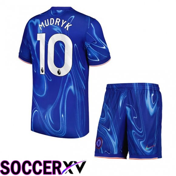 FC Chelsea (Mudryk 10) Kids Home Soccer Jersey Blue 2024/2025