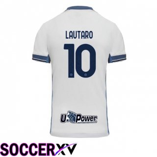 Inter Milan (LAUTARO 10) Away Soccer Jersey White 2024/2025