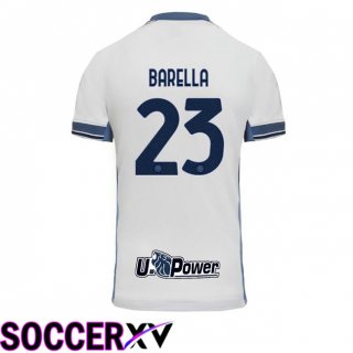 Inter Milan (BARELLA 23) Away Soccer Jersey White 2024/2025