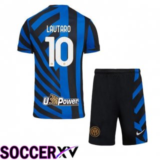 Inter Milan (LAUTARO 10) Kids Home Soccer Jersey Blue 2024/2025