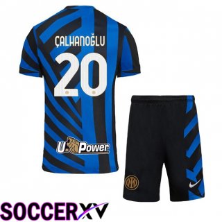 Inter Milan (ÇALHANOĞLU 20) Kids Home Soccer Jersey Blue 2024/2025