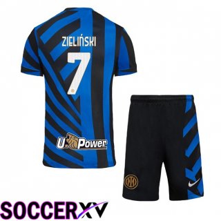 Inter Milan (ZIELIŃSKI 7) Kids Home Soccer Jersey Blue 2024/2025