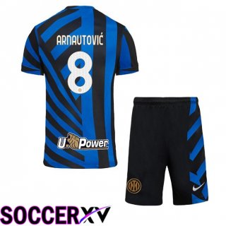 Inter Milan (ARNAUTOVIĆ 8) Kids Home Soccer Jersey Blue 2024/2025