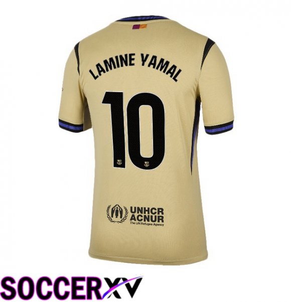 FC Barcelona (LAMINE YAMAL 10) Away Soccer Jersey Yellow 2025/2026