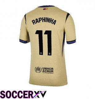 FC Barcelona (RAPHINHA 11) Away Soccer Jersey Yellow 2025/2026