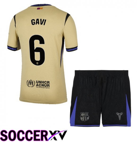 FC Barcelona (GAVI 6) Kids Away Soccer Jersey Yellow 2025/2026