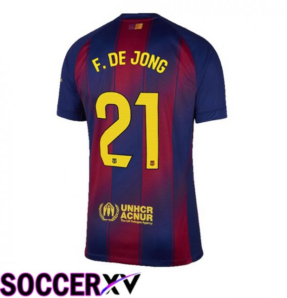 FC Barcelona (F. DE JONG 21) Home Soccer Jersey Blue Red 2025/2026