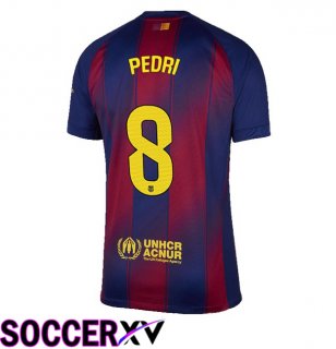 FC Barcelona (PEDRI 8) Home Soccer Jersey Blue Red 2025/2026
