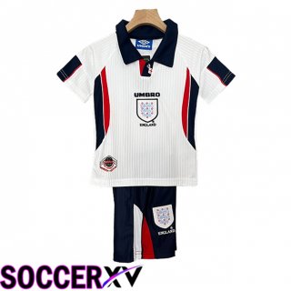 England Retro Kids Home Soccer Jersey 1998