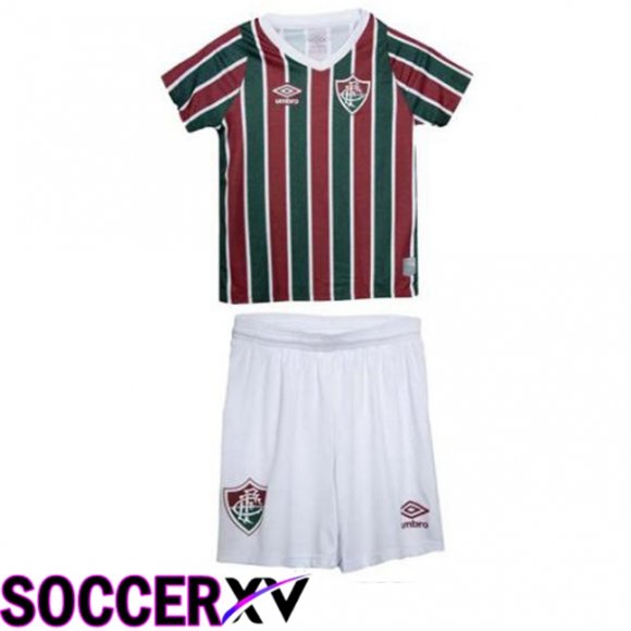 Fluminense Kids Home Soccer Jersey Red Green 2024/2025