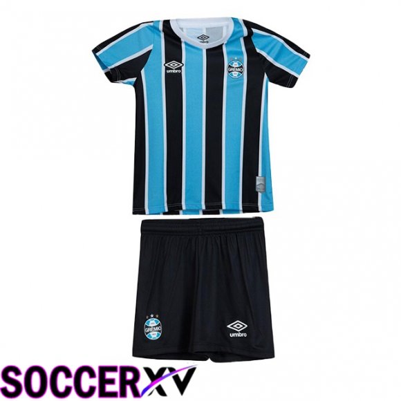 Gremio Kids Home Soccer Jersey Black Blue 2024/2025