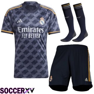 Real Madrid Soccer Jersey Away (Shorts + Sock) 2023/2024